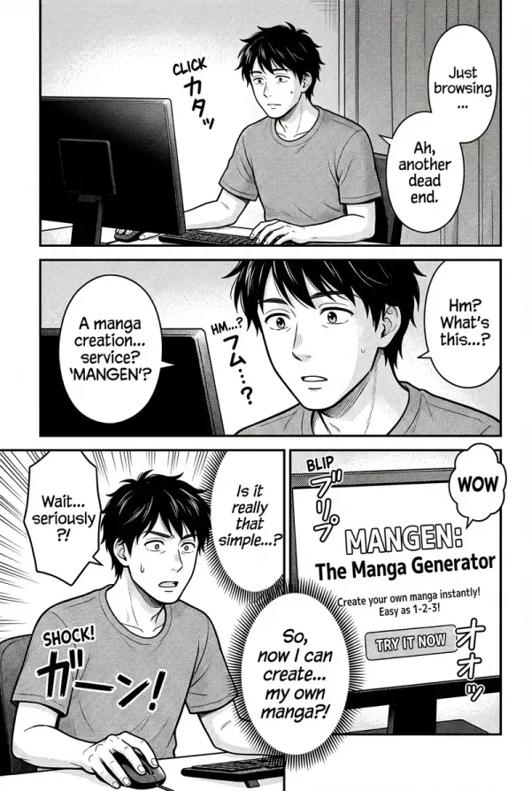 AI-generated manga page sample 1